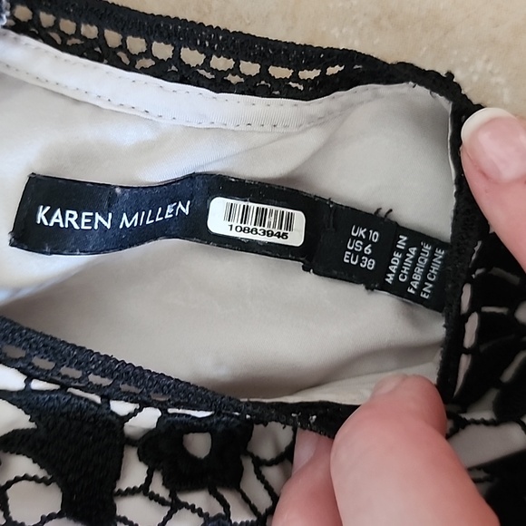 Karen Millen Black and White Lace Midi Dress - Picture 7 of 16